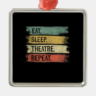 Ornement Carré Argenté Eat Sleep Theatre Repeat Theater Tech Toxits