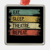 Ornement Carré Argenté Eat Sleep Theatre Repeat Theater Tech Toxits (Devant)