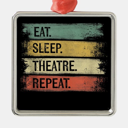 Ornement Carré Argenté Eat Sleep Theatre Repeat Theater Tech Toxits (Devant)