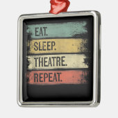 Ornement Carré Argenté Eat Sleep Theatre Repeat Theater Tech Toxits (Gauche)