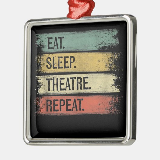 Ornement Carré Argenté Eat Sleep Theatre Repeat Theater Tech Toxits (Gauche)