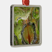 Ornement Carré Argenté Eau sur les graines de dandelion, CA (Droite)