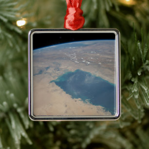 Ornement Carré Argenté Eaux Bleues Tropicales Du Golfe Persique.