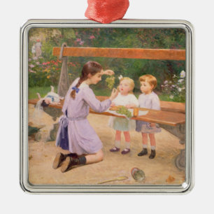 Ornement Carré Argenté Échantillon de raisin