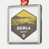 Ornement Carré Argenté Ecola State Park Oregon (Gauche)