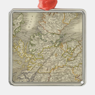 Ornement Carré Argenté Écosse 24