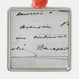 Ornement Carré Argenté Écriture et signature