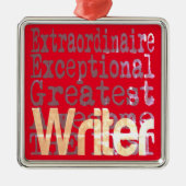 Ornement Carré Argenté Écrivain Extraordinaire (Devant)