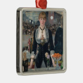 Ornement Carré Argenté Edouard Manet's A Bar (Droite)