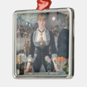Ornement Carré Argenté Edouard Manet's A Bar (Gauche)
