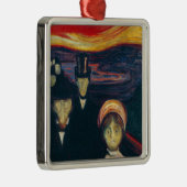 Ornement Carré Argenté Edvard Munch - Anxiété (Droite)