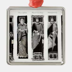 Ornement Carré Argenté Effigies de Henry II Eleanor de l'Aquitaine