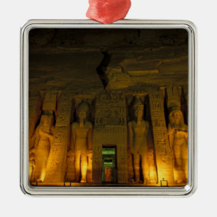 Ornement Carré Argenté Égypte, Abu Simbel, Façade éclairée du petit