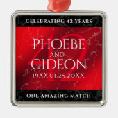 Ornement Carré Argenté Élégant 42e anniversaire du Mariage Jasper (Devant)