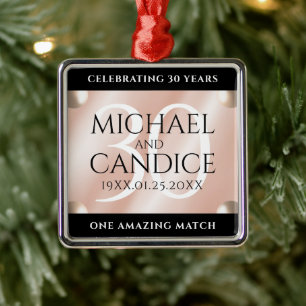 Ornement Carré Argenté Elégante 30ème Mariage Pearl Anniversaire de céléb