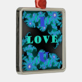 Ornement Carré Argenté Éléments d'amour cosmique Imprimer (Droite)