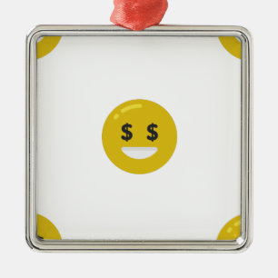 Ornement Carré Argenté emoji oeil argent