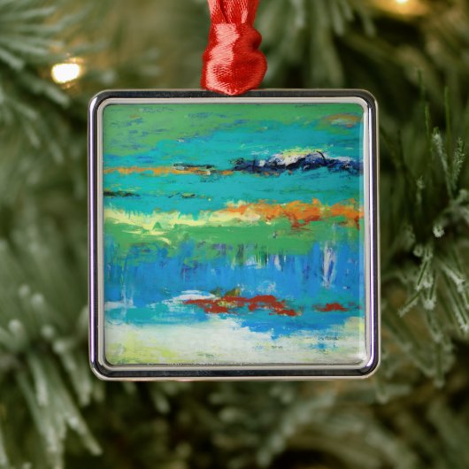 Ornement Carré Argenté En outre (Arbre)