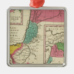 Ornement Carré Argenté Endroits enregistrés dans les cinq livres de Moï