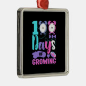 Ornement Carré Argenté Enseignant 100 Jours De Croissance (Droite)