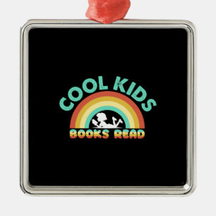 Ornement Carré Argenté Enseignant Cool Books Lire