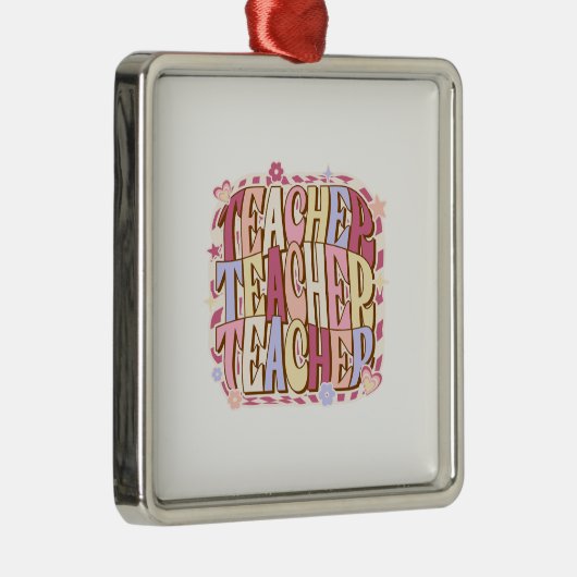 Ornement Carré Argenté Enseignant enseignant (Droite)