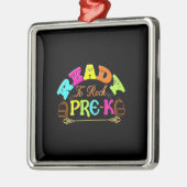 Ornement Carré Argenté Enseignant Prêt À Rocher Pré K (Gauche)