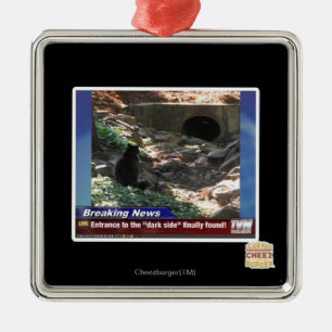 Ornement Carré Argenté Entrée au côté en noir