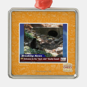 Ornement Carré Argenté Entrée au côté en noir