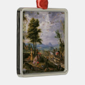 Ornement Carré Argenté Entrer dans l'arche (Droite)