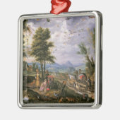 Ornement Carré Argenté Entrer dans l'arche (Gauche)