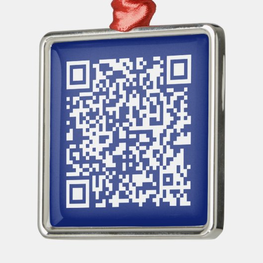 Ornement Carré Argenté Entrer l'URL Généré instantanément Code QR | bleu (Gauche)