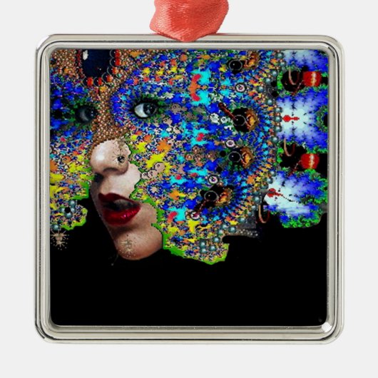 ORNEMENT CARRÉ ARGENTÉ ÉPHÉMERAL (Devant)