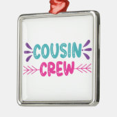 Ornement Carré Argenté Équipe de Cute Cousin (Gauche)