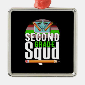 Ornement Carré Argenté Équipe de deuxième année