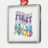 Ornement Carré Argenté Équipe de première année (Gauche)