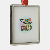 Ornement Carré Argenté Équipe des enseignants (Droite)