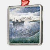 Ornement Carré Argenté Eric Ravilious - Norvège, réalisme magique, (Gauche)