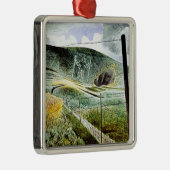 Ornement Carré Argenté Eric Ravilious - The Wilmington Giant, (Droite)