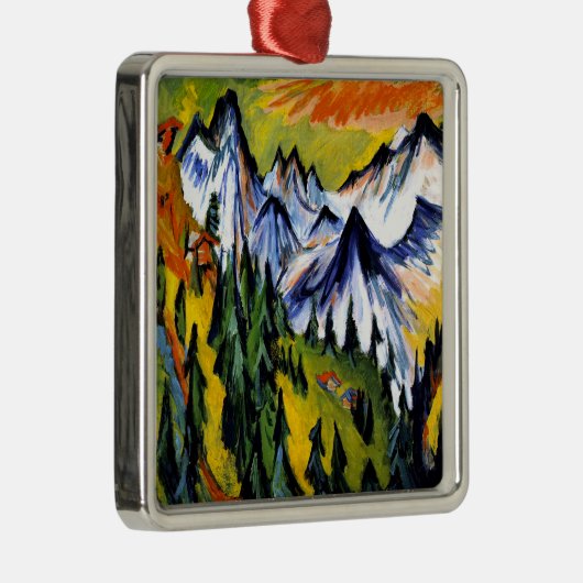 Ornement Carré Argenté Ernst Kirchner - Berggipfel, (Droite)