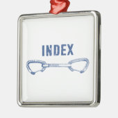 Ornement Carré Argenté Escalade d'index Quickdraw (Gauche)