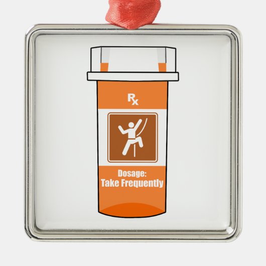 Ornement Carré Argenté Escalade Est Ma Drogue (Devant)