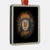 Ornement Carré Argenté Eskimo Nebula Postcard (Droite)