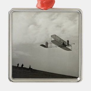 Ornement Carré Argenté Essai de planeur Vol Aviation Wright Brothers