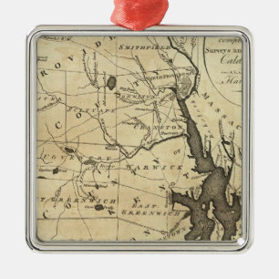 Ornement Carré Argenté État d'île de Rhode