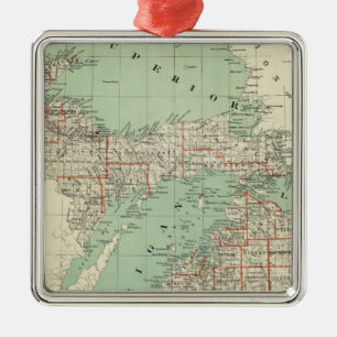 Ornement Carré Argenté État du Michigan