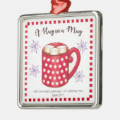 Ornement Carré Argenté Étreinte dans Noël d'écriture sainte de tasse (Gauche)