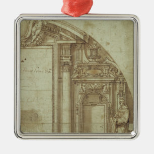 Ornement Carré Argenté Étude architecturale