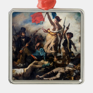 Ornement Carré Argenté Eugene Delacroix - La Liberté guidant le peuple