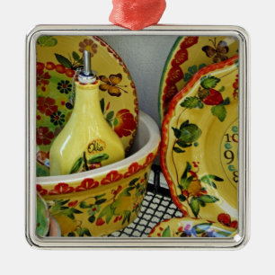 Ornement Carré Argenté Europe, Italie, Sicile, Taormine. Traditionnel 8